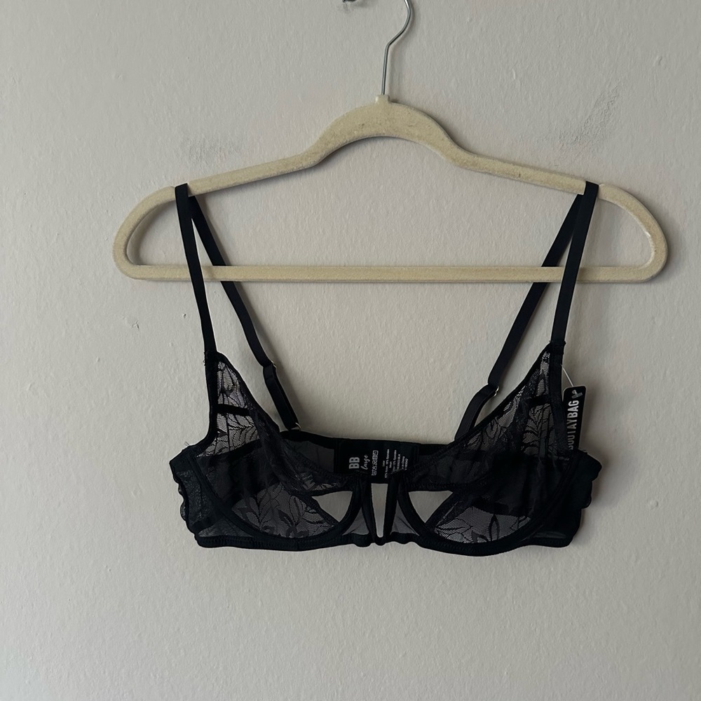 Bootaybag Lace Cutout Bralette - Black Size Large NWT